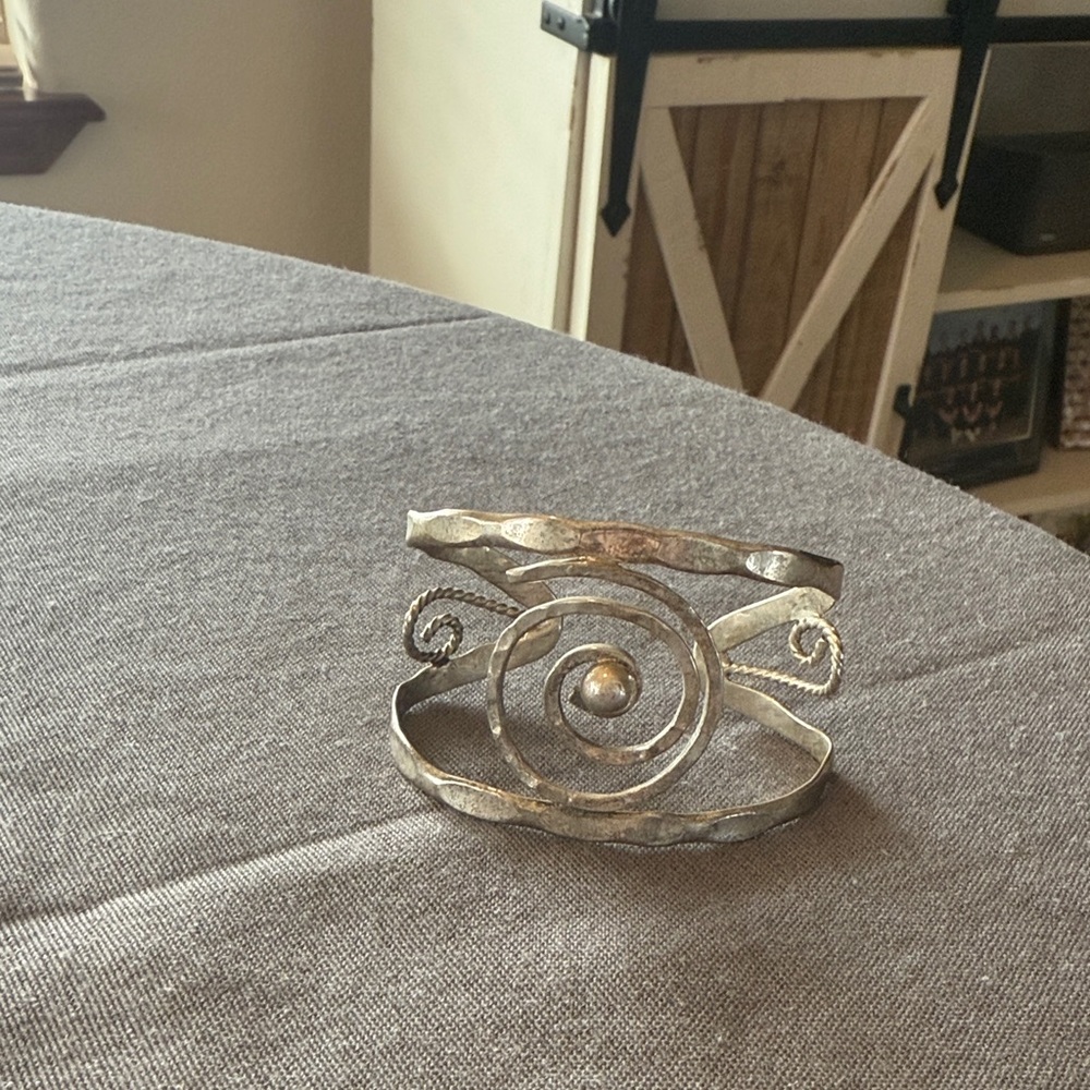 Silver Spiral Bracelet/Cuf
